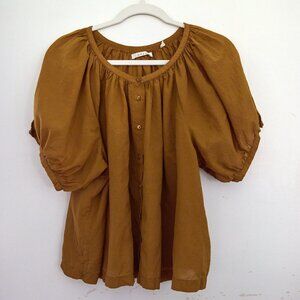 Doen brown June short sleeved blouse-M